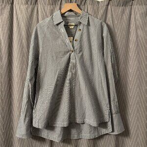 Maeve Striped Button Shirt - L - NWT